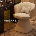 Luxury vanity stool for home use - rotating makeup chair with backrest for bedroom, closet, and nail salon