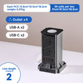 Us 110v usb multi-port pd fast charging power strip with dual-sided outlets and extension cord