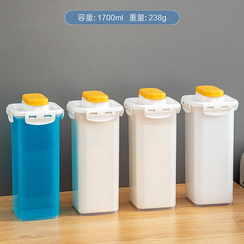 Dormitory household laundry detergent storage box Plastic with lid classification Transparent sealing Multifunctional laundry detergent storage tank