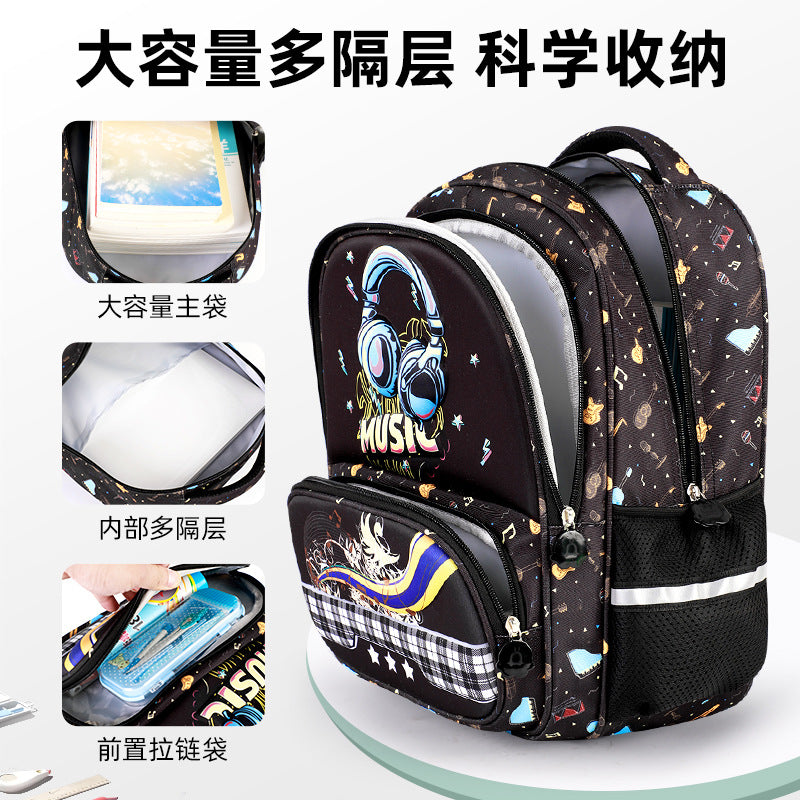 2025 new cute cartoon kids' backpack - large capacity, multi-compartment, lightweight, spine-protecting backpack for grades 1-3