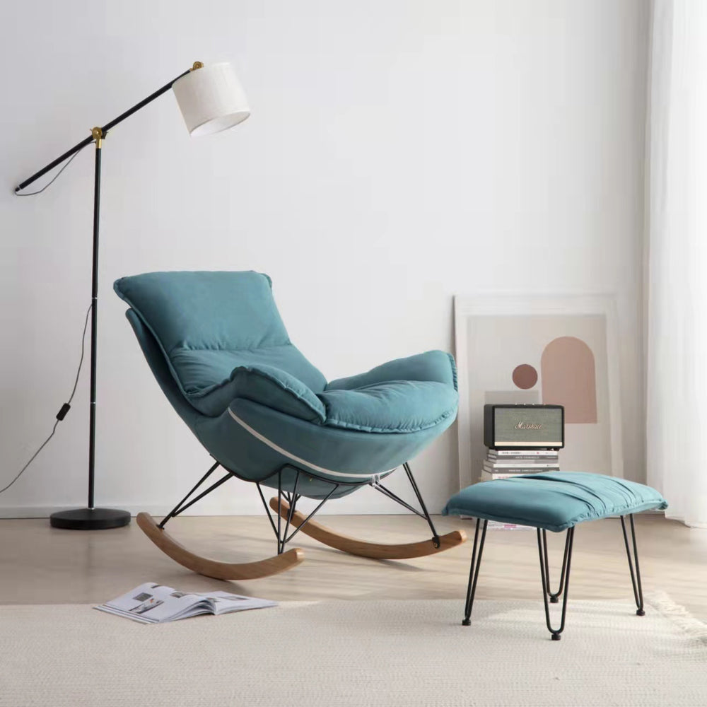 Scandinavian balcony casual chair for home rocking chair lobster chair living room nap lazy sofa chair technology cloth popular chair