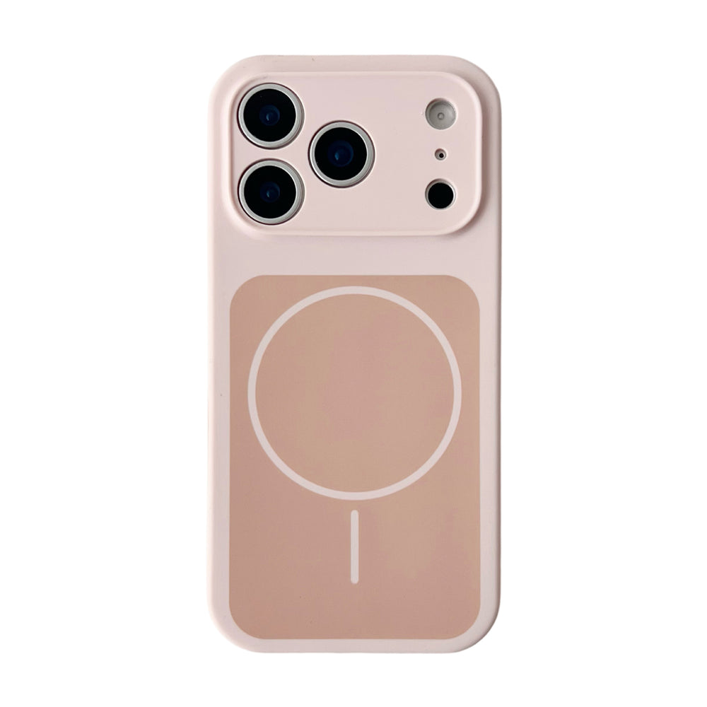 Fine hole two-color thin circle magnetic liquid silicone apple 17promax mobile phone case suitable for iphone16 skin-feeling case