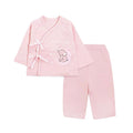 Spring & fall newborn monk suitsuit pink elephant pure cotton baby tie backseparates clothes baby bottom pajamas