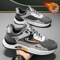 2025 winter new men's fleece-lined sneakers: versatile, non-slip, warm cotton shoes with leather upper and soft sole – casual dad shoes