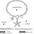 18k gold stainless steel starfish, shell, and seashell bracelet - 2025 european and american summer new ocean series titanium steel bracelet