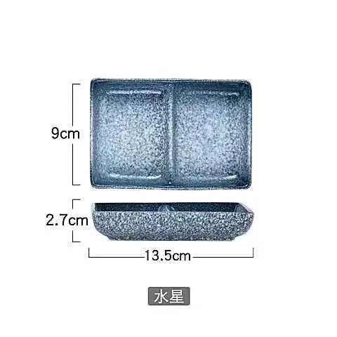 Japanese-style ceramic three-compartment dish - sauce, snack, and vegetable plate - rectangular sushi plate - restaurant-grade wholesale from manufacturer