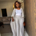 European and american cross-border african women's clothing  summer new casual elegant printed long shirt wide-leg pants set