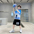 Kids' basketball jersey set - boys' quick-dry athletic training outfit - short sleeve basketball uniform for boys, youth, and students