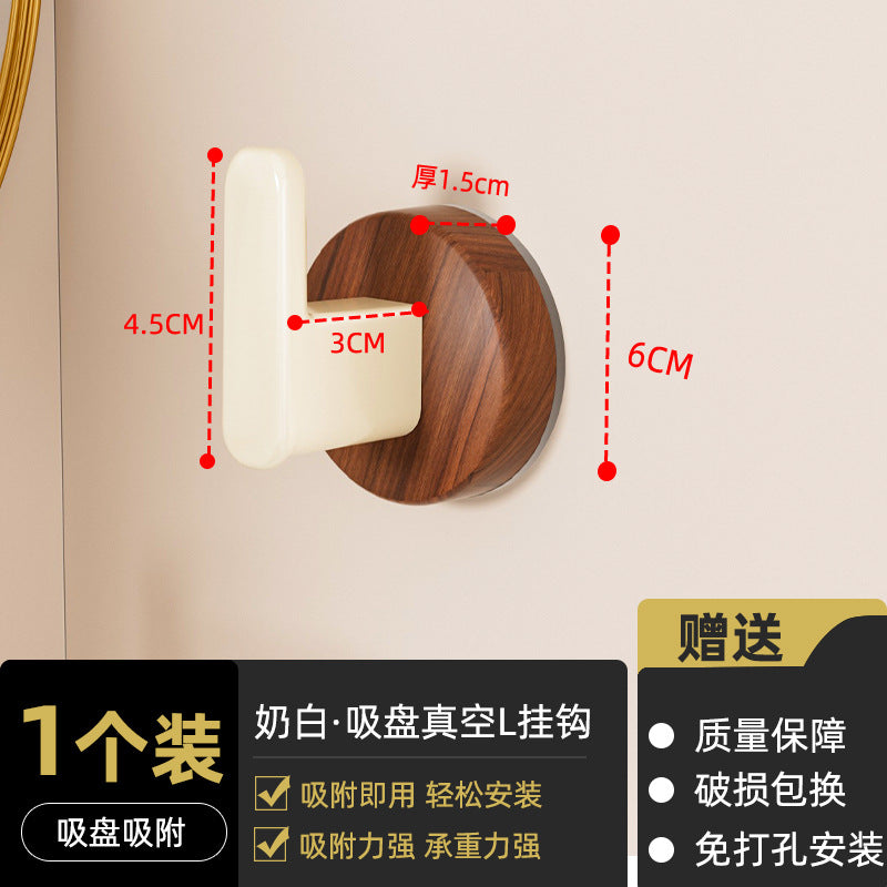 No-drill solid wood coat hook - entryway, doorway, behind-the-door hook - damage-free adhesive, heavy-duty weight capacity, coat & hat hook, key hook