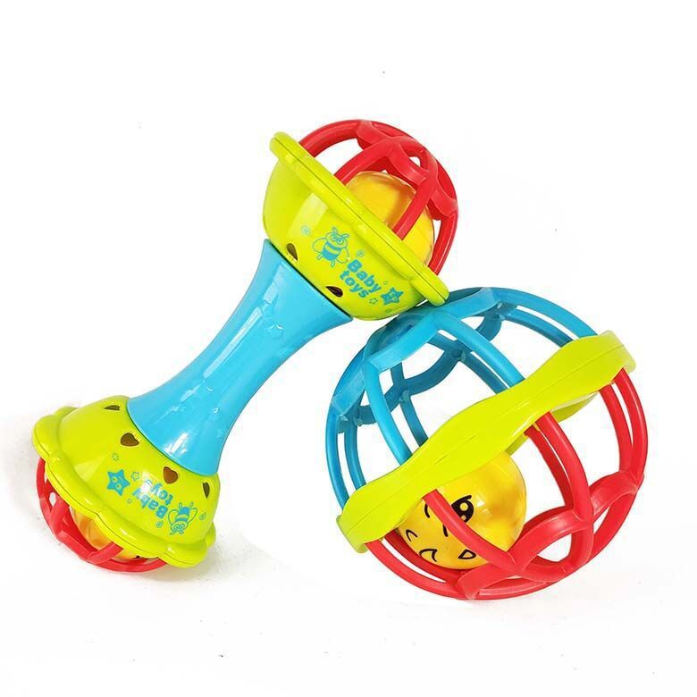 Baby hand grasping rattle ball infant teaching aids rattle puzzle fitness soft glue bell ball baby toothpaste toy wholesale