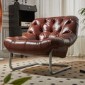 Medieval style single sofa chair living room balcony casual lounge chair retro oil wax leather lazy leather art down american style