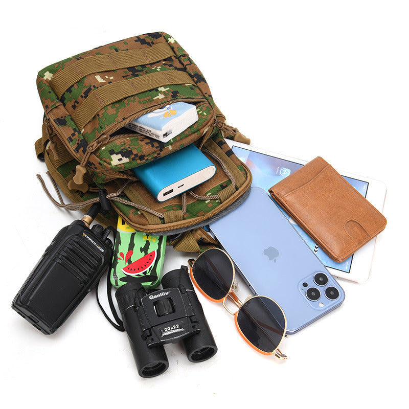 New Outdoor Sports Breast Bag Crossbody Bag Oxford Cloth Multifunctional Men's and Women's Leisure Cycling Fishing Camouflage Small Backpack