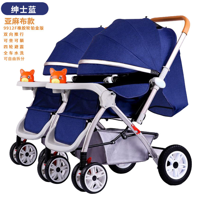 Twin stroller, convertible lightweight high-view stroller, sit & recline, new summer model
