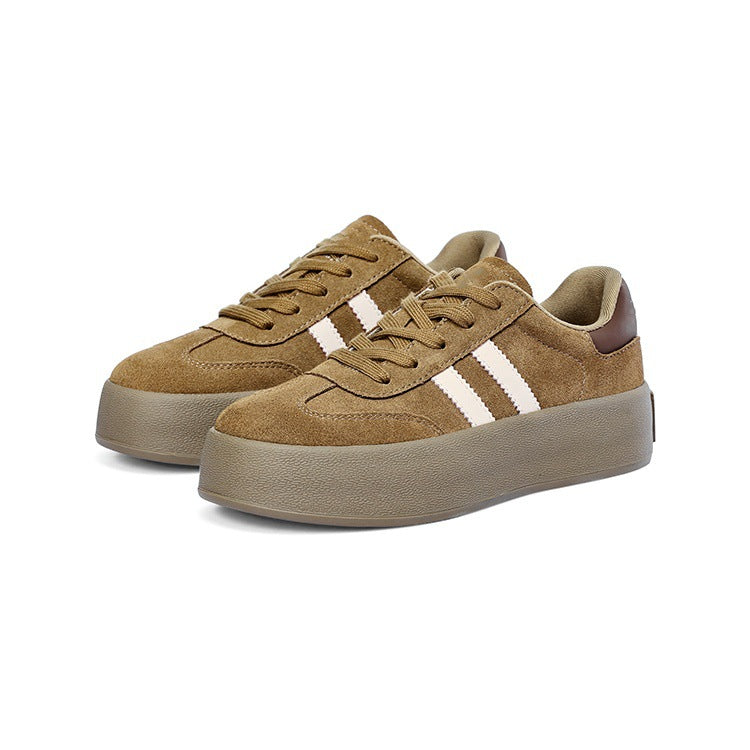 Thick sole women's casual sports flats2026spring & fallnew arrivalstudenteasiest for match german training sneakers tie back forrest gump women's shoes