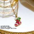 【titanium steel】christmas european and american santa claus reindeer snowman bell necklace - creative design, versatile necklace