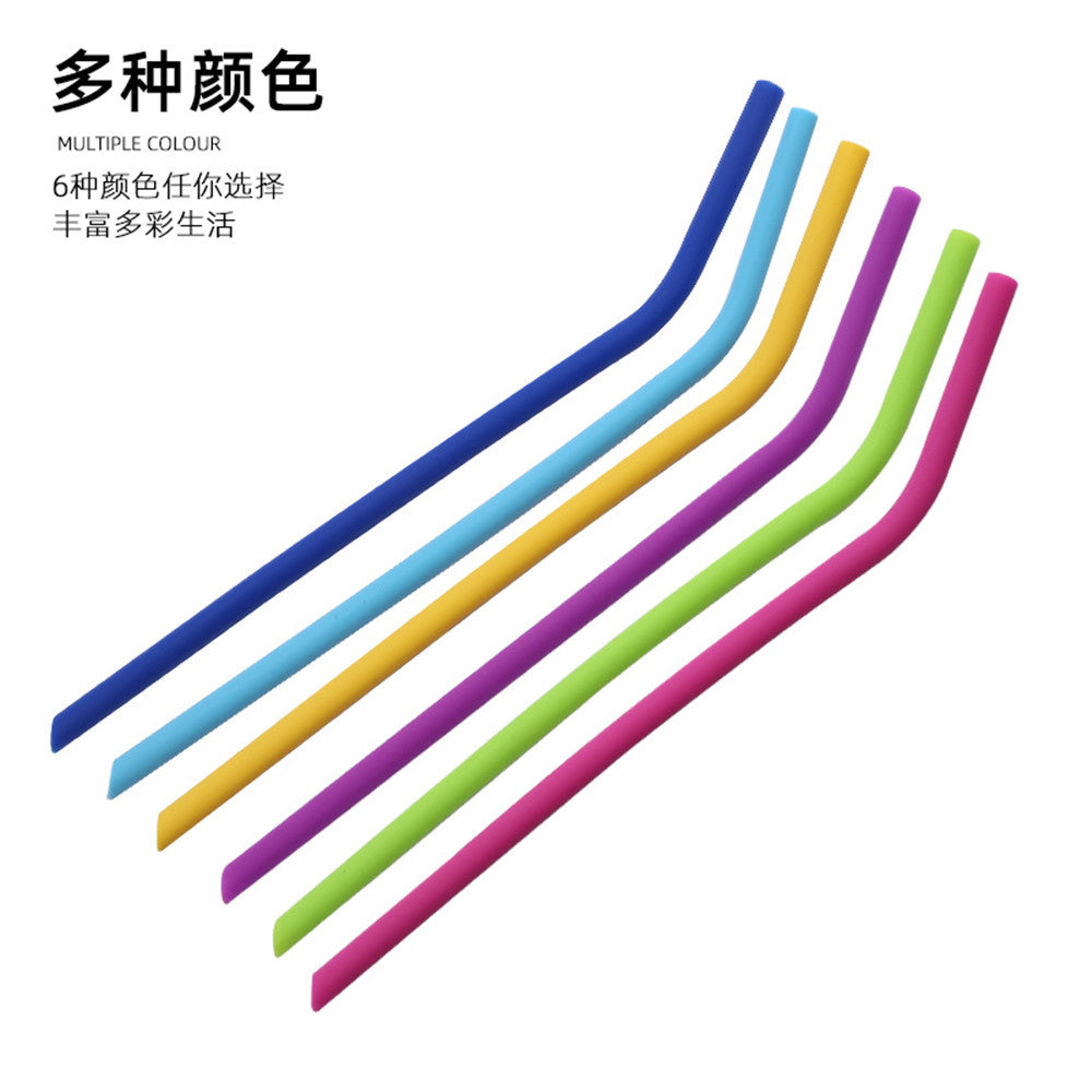 Silicone straw drinking tube silicone milk tea bent straw juice soft thin straw kids' food supplement silicone straw