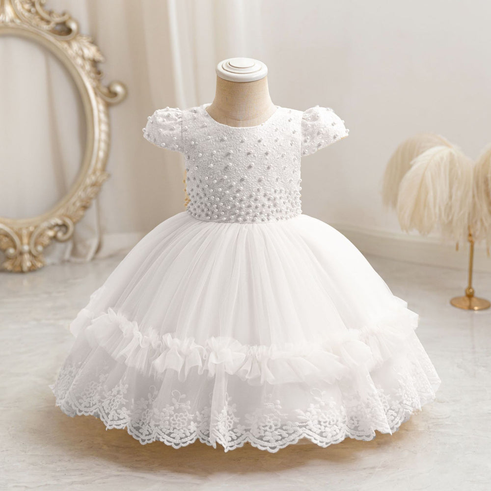 Ready-to-ship wholesale girls' dresses, beaded tulle princess dresses, christmas party evening gowns, kids' dresses