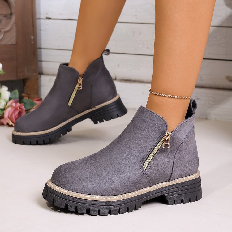autumn new arrival: women's plus-size chunky leather boots for cross-border e-commerce. wholesale available. dropshipping to  and . (price difference: $0.67)