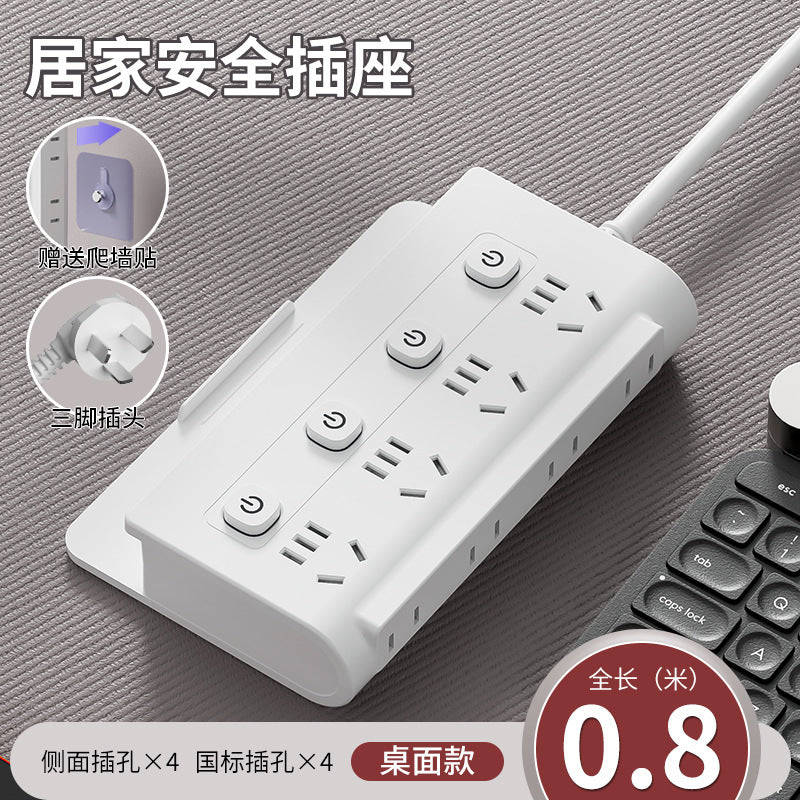 Wall-mountable power strip with multi-function stand, usb ports, and cord management – ideal for home, office, and multi-device use