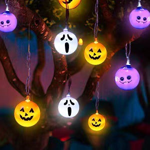New Halloween light string skull ghost horror decorative lights ghost festival atmosphere small lights battery box pumpkin lights