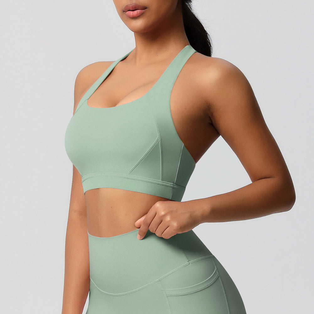 Cloud-feel compression yoga tank top - shockproof, high-impact sports bra for pilates, running, and outdoor fitness