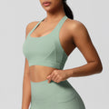 Cloud-feel compression yoga tank top - shockproof, high-impact sports bra for pilates, running, and outdoor fitness