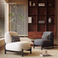 Cream mid-century style living room single sofa designer style living room beauty salon reception fabric cashmere casual chair