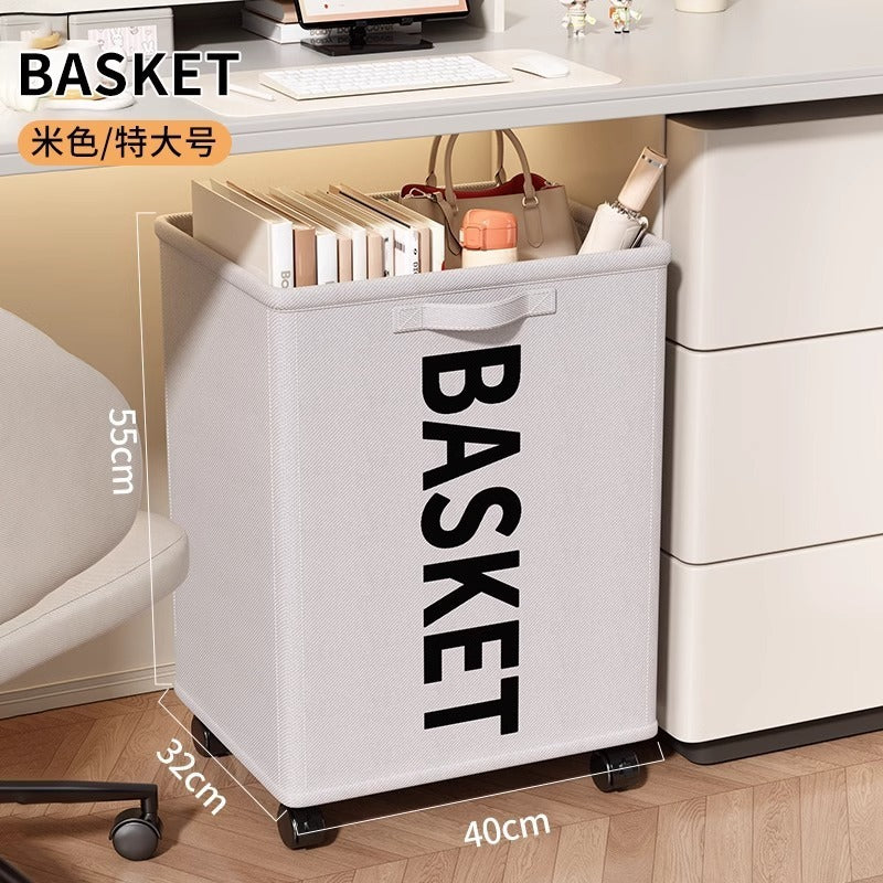 Oxford cloth with lid clothing storage box, roller type letter finishing box, indoor sundries, toys, removable storage basket