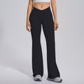 fully matte nylon cross high waist peach hip flared pants seamless quick-drying yoga fitness wide-leg pants for women