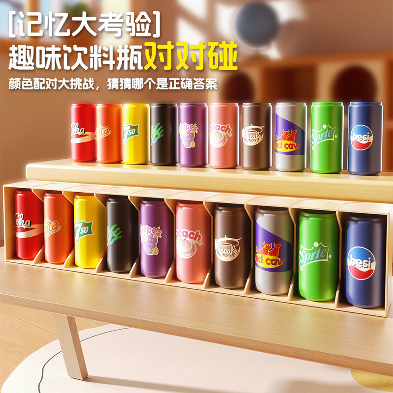 kids' color memory drink bottle matching game - two-player interactive brain training & memory puzzle toy
