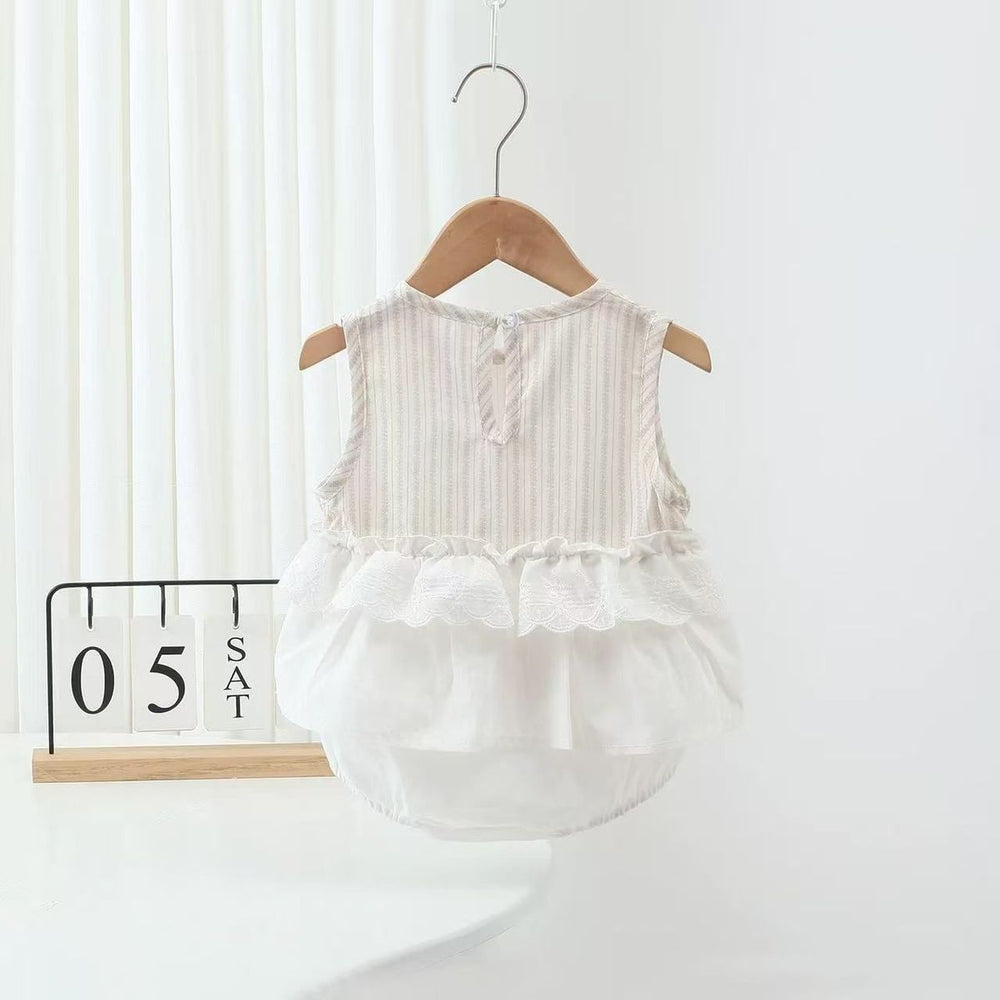Summer thin clothes for baby girls, one-piece, western-style baby princess, full moon, 100 days, summer, butt-covering skirt