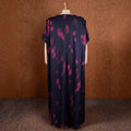 New african batwing sleeve crew neck dress - loose fit printed drawstring waist slimming maxi dress bubudress