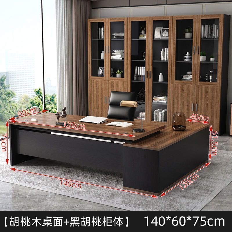 Minimalist modern office furniture desk and chair set - executive manager's desk, ceo desk, boss desk