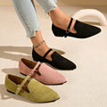 Suede flatsplaid lazy flatsautum cross-border plus size pointed toe soft bottom casual flats women's wholesale