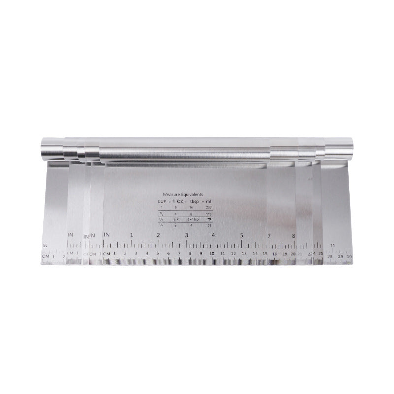 Stainless steel dough scraper with measurement markings - flour cutter, baking tool, nougat dough scraper - cross-border hot seller
