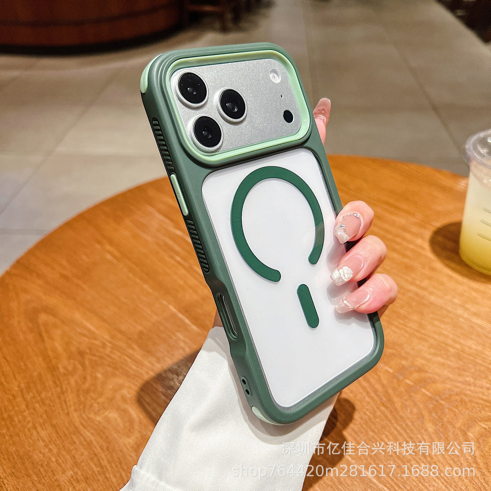 Cool three-in-one magnetic anti-slip edge strip suitable for iphone 17promax mobile phone case apple 11 anti-fall case 13