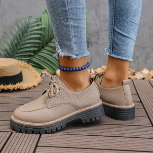 Exportplus size women's shoes  spring & fall british style small leather shoes women's thick soleeasiest for match patent leather flats loafers