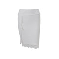 European and american women's clothing  spring new collection: sweet & sexy lace trim tie-up top with bodycon mini skirt set