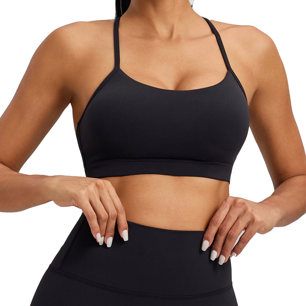 Lulu-style shockproof sports bra, lycra high-elasticity breathable yoga tank top, cross-border new arrival, beautiful back design, fitness bra