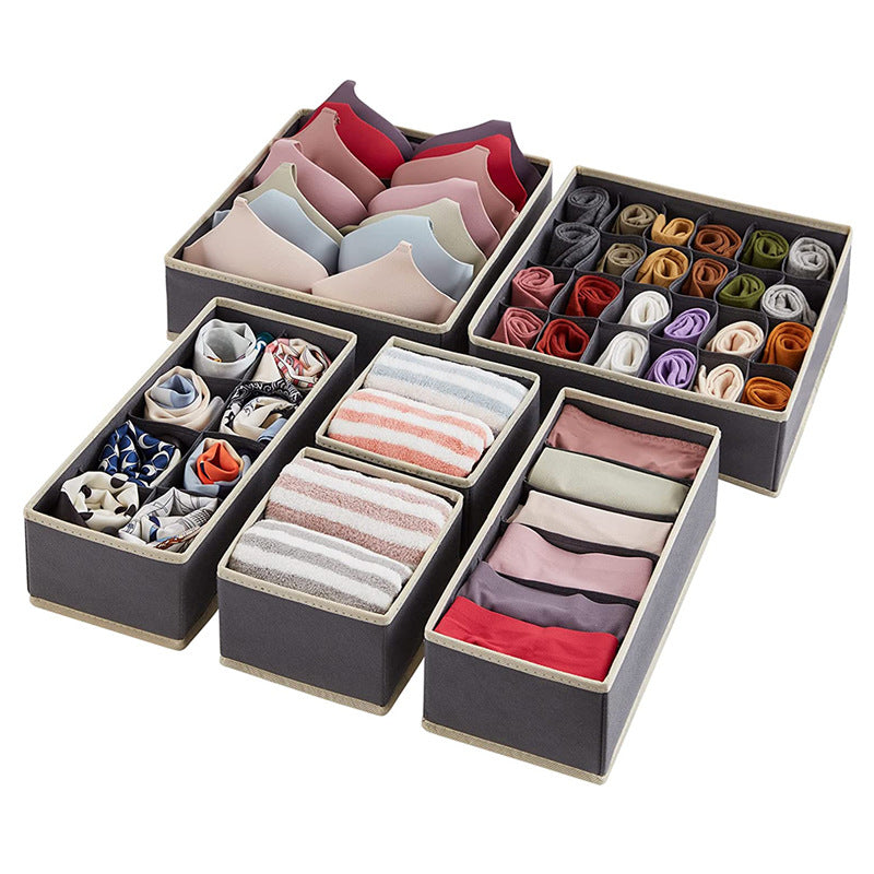 Cross-border drawer storage box 4-piece set foldable wardrobe large bedroom storage box, socks and underwear finishing box