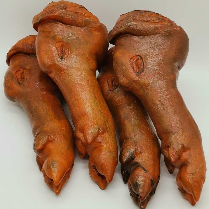 Simulated food pig's foot model, plastic fake ribs pig's trotters props children's educational toys model window ornament