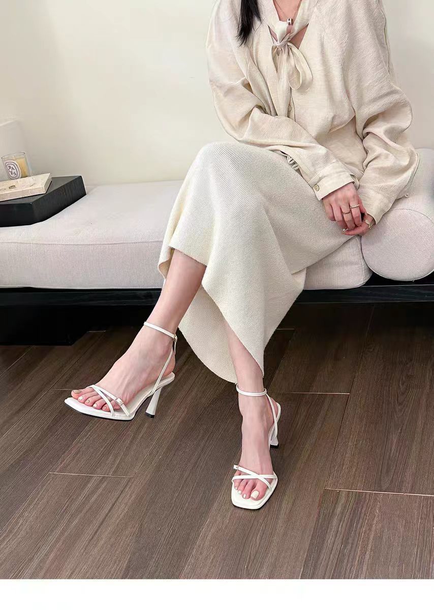 Versatile and unique sandals for women: new summer 2025 one-strap high heels with a fashionable roman design, perfect for pairing with skirts