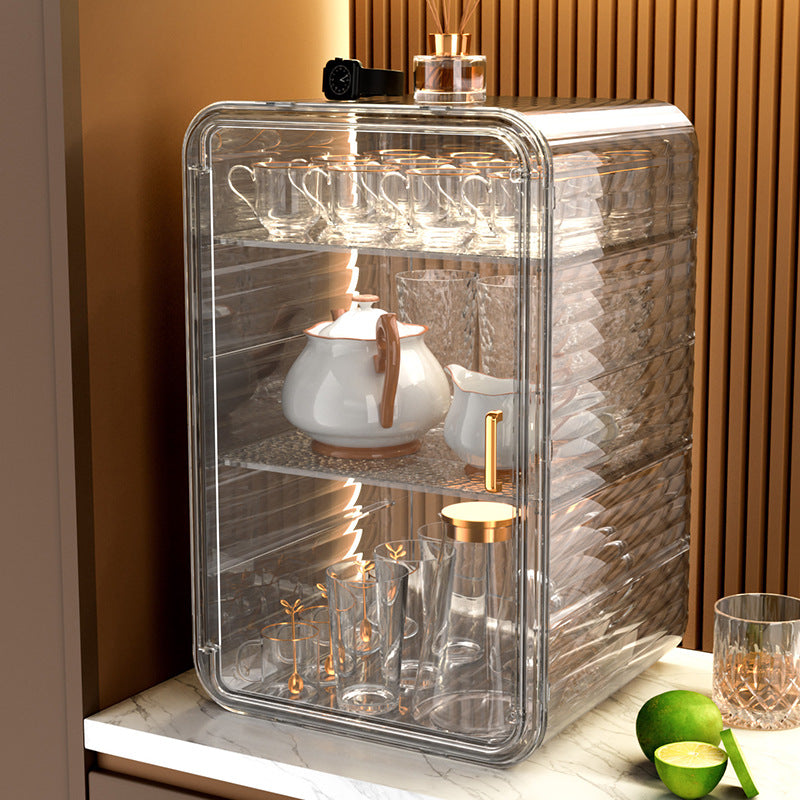 Shelf Transparent cup holder Multi-layer large-capacity cup dust-proof storage box Thickened multi-functional wine glass display box holder