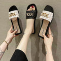 2024 buckle summer slippers new roman style women's trendy outdoor flat fashion sandals