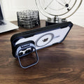 Suitable for apple 16promax magnetic oracle shield mobile phone case cool lens holder iphone15 contrasting color anti-fall