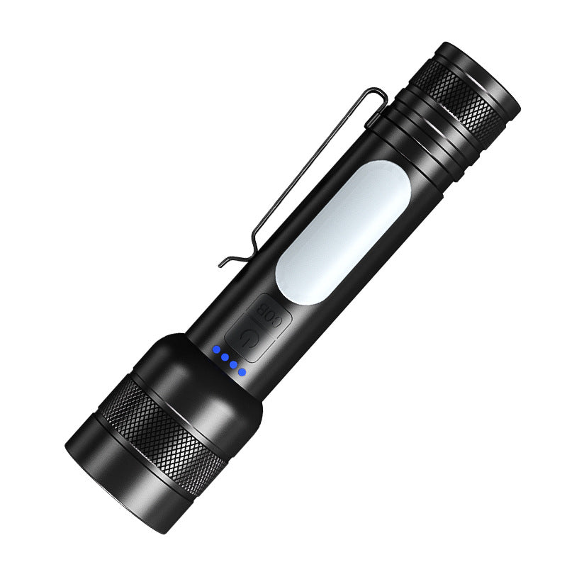 Cross-border new P50 hand-held flashlight three-source lighting flashlight wholesale zoom charging flashlight strong light