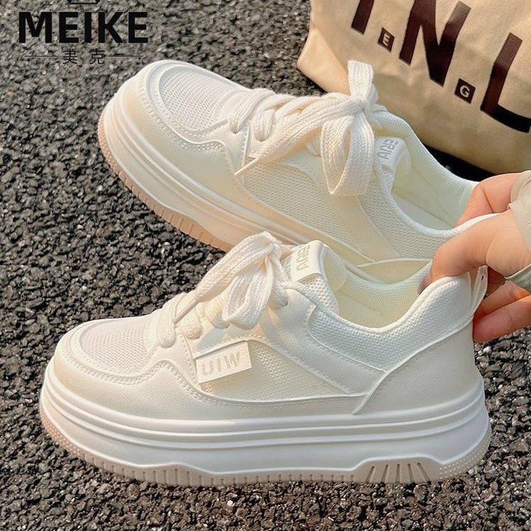 RV mesh breathable little white shoes women's 2024 new summer thin thick baseplate shoes niche milk huhu casual shoes women