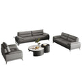 Italian minimalist stainless steel round rock slab coffee table, modern and simple living room set for small apartments, light luxury tea table combination