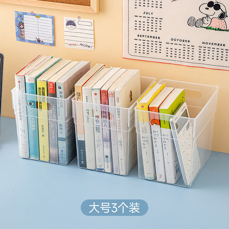 Desktop Drawer Marker Stationery Storage Box Plastic Transparent Pen Holder Sundries A4 Book File Storage Box Wholesale