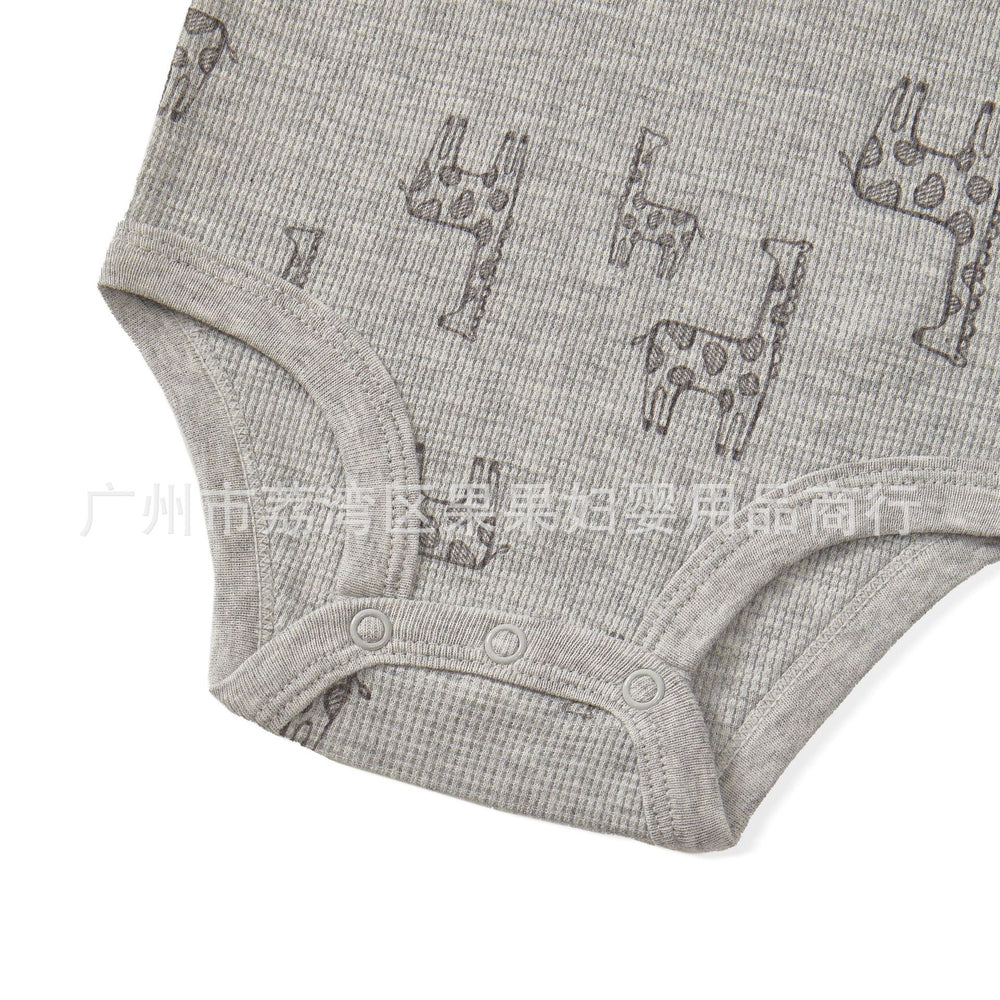 Export original baby clothes waffle grids infant baby clothes boy triangle khaki newborn bottom clothes